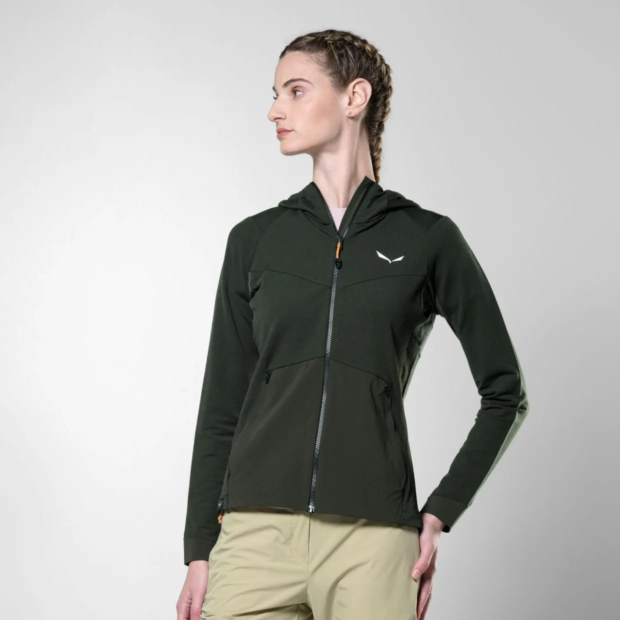 Puez Merino Durastretch Felpa con Cerniera Donna