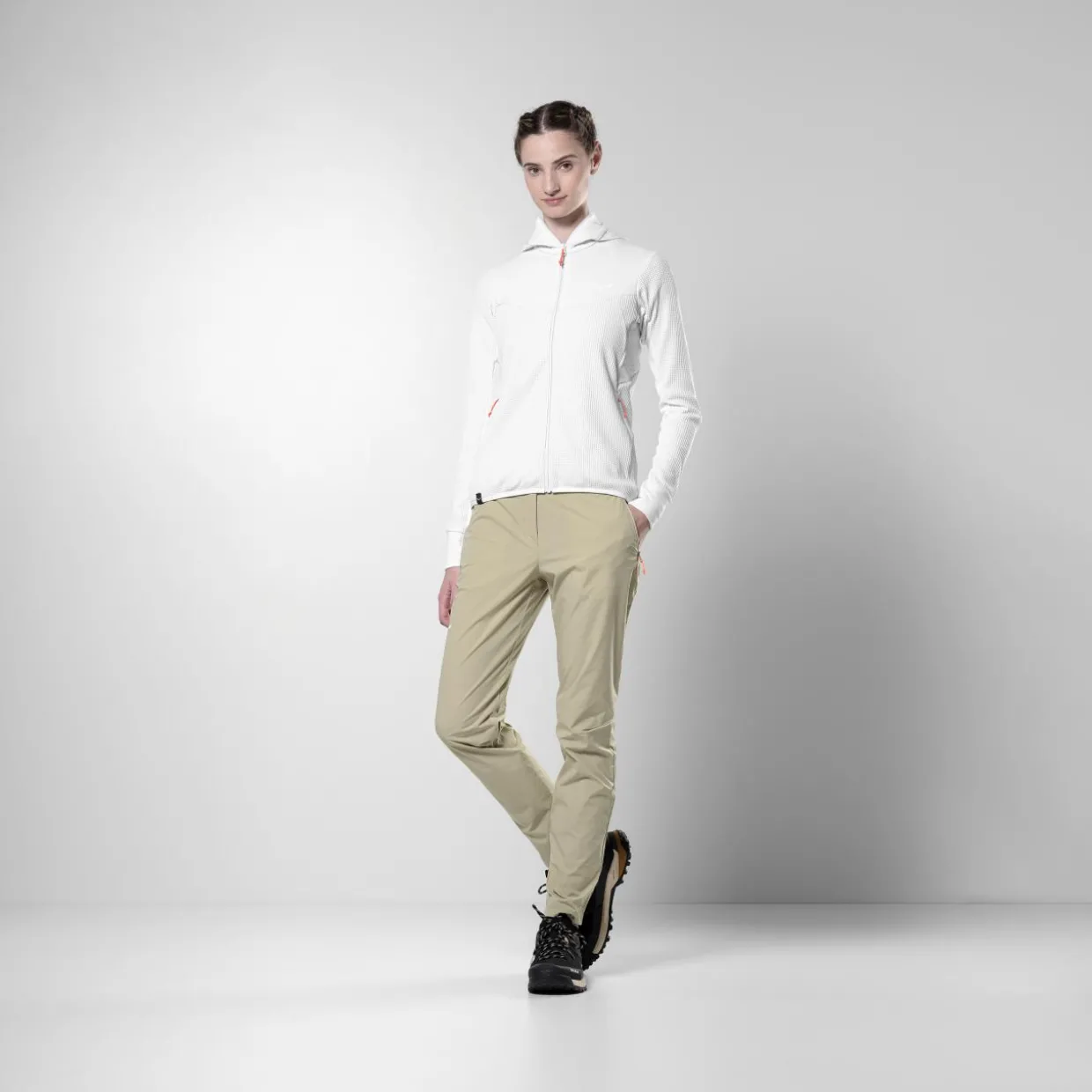 Puez Waffle Hybrid Polarlite Felpa con Cappuccio Donna