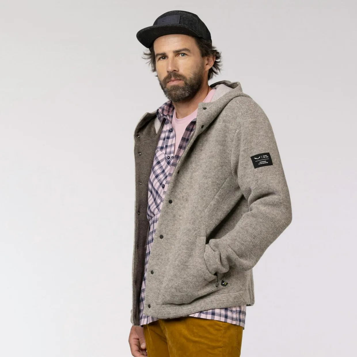 Sarner Undyed Wool Giacca Con Cappuccio Uomo