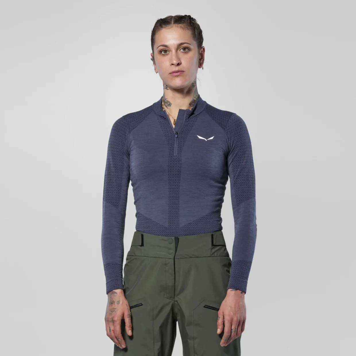 Zebru Responsive Mezza Zip Maglietta Donna